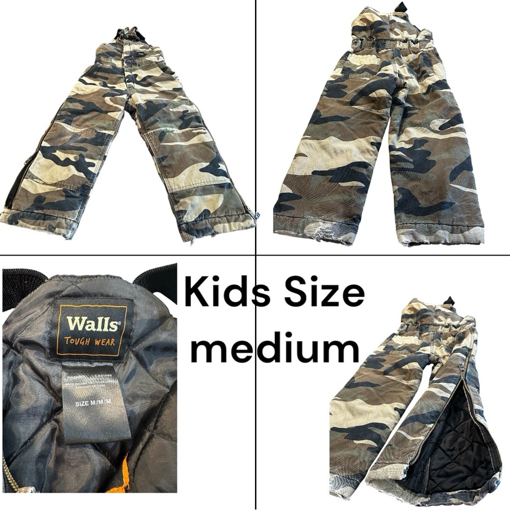 Walls tough wear unisex‎ outdoor work hunting camo insulated bibs